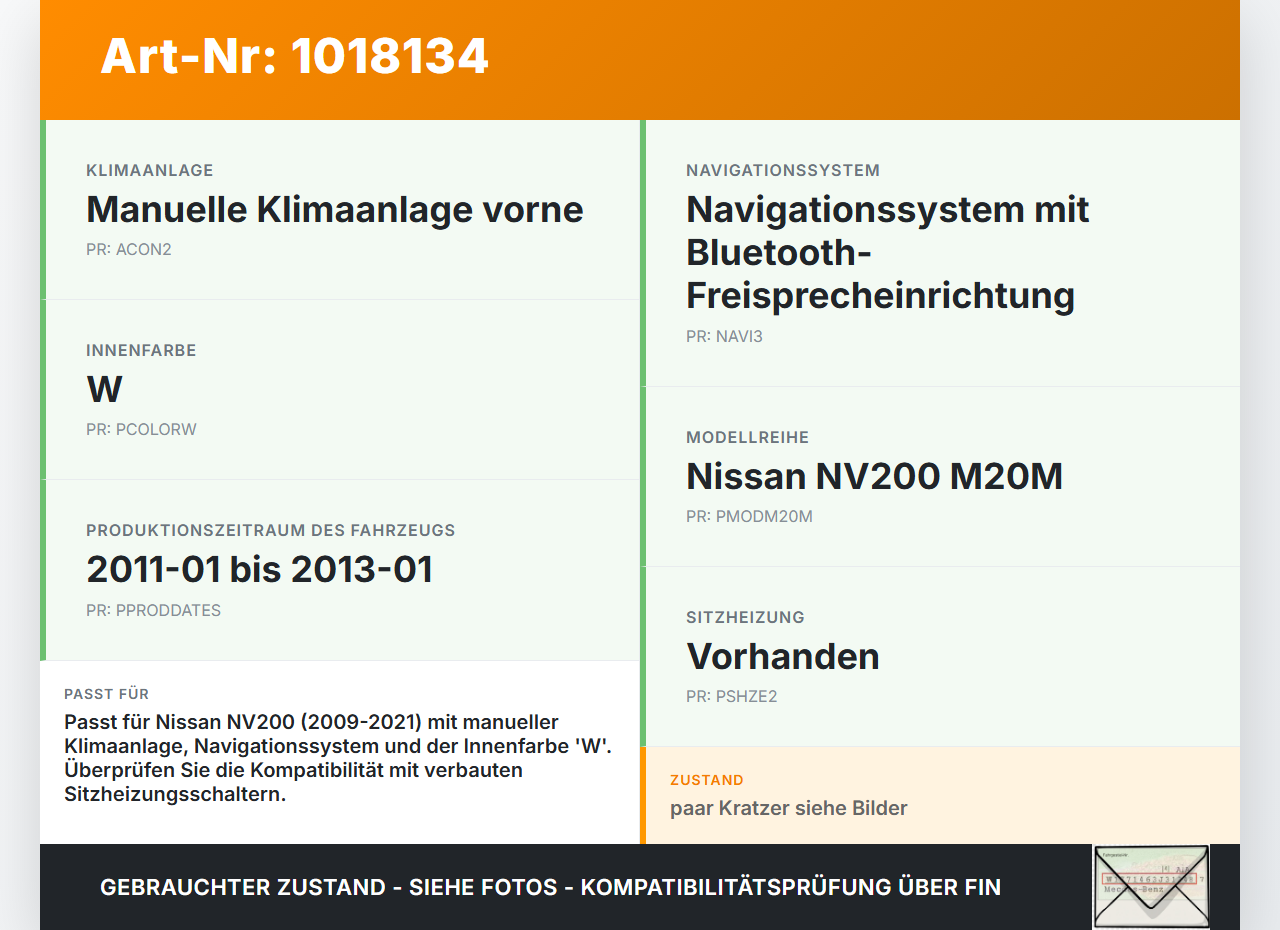 Nissan NV200 09-21 Blende Einbaurahmen für Bedienteil Display Luftduschen Mittelkonsole Nissan NV200 09-21... Vorschau 3