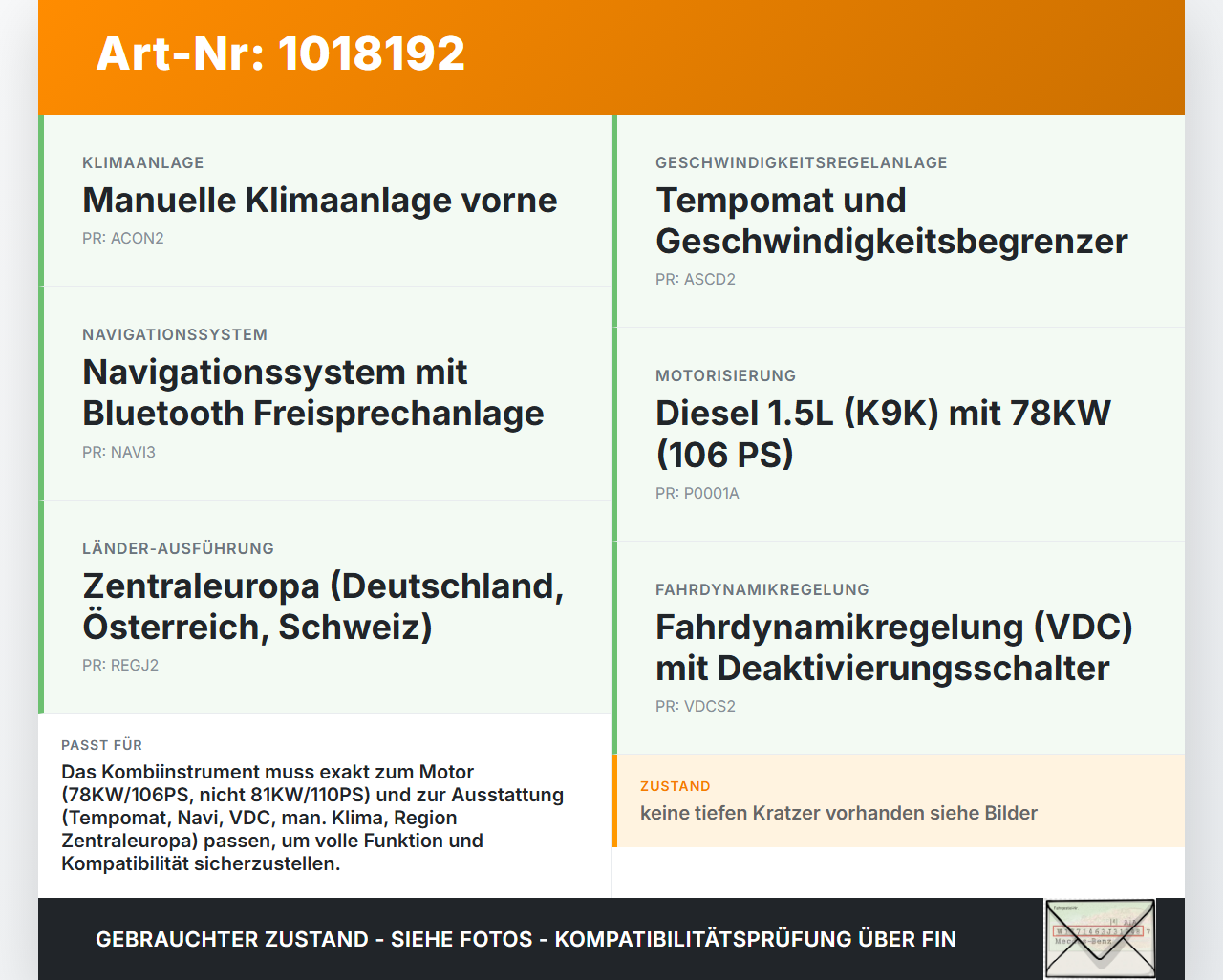 Nissan NV200 09-21 dCi 1,5 81KW Kombiinstrument Tacho Nissan NV200 09-21 09.08.2012 24810BJ06C 10849BAC gebraucht Vorschau 3