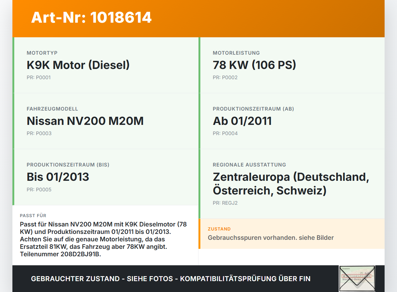 Nissan NV200 09-21 dCi 1,5 81KW Partikelfilter Rußpartikelfilter Dieselpartikelfilter DPF Nissan NV200 09-21... Vorschau 3