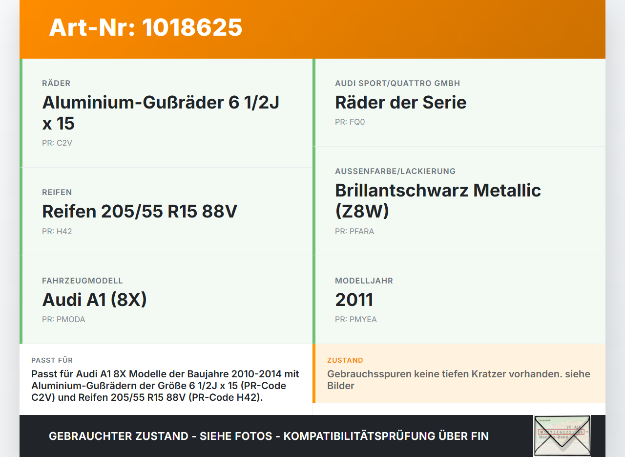 Audi A1 8X 10-14 Radnabenabdeckung Rad Nabenabdeckung Nabenblende Pos.4 Audi A1 8X 10-14 08.08.2011 8X0601165 gebraucht Vorschau 3