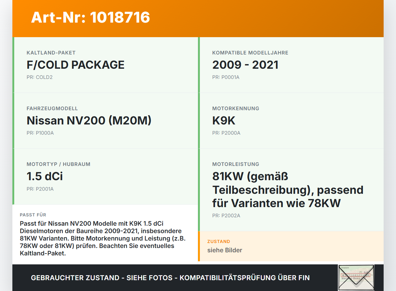 Nissan NV200 09-21 dCi 1,5 81KW K9K-400 Ölwanne Motorwanne Nissan NV200 09-21 09.08.2012 020031891B 3020031891B... Vorschau 3