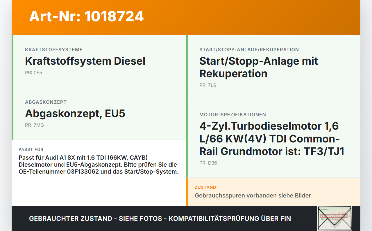 Audi A1 8X 10-14 TDI 1,6 66KW CAYB Drosselklappe Audi A1 8X 10-14 08.08.2011 03L128063Q gebraucht Vorschau 3