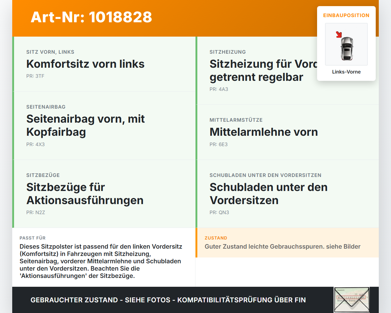 VW Golf 6 VI 5K 08-12 5T Sitzpolster für Sitz Links Vorne VW Golf 6 VI 5K 08-12 15.06.2011 1K0881375AJ 1K6881375C... Vorschau 3