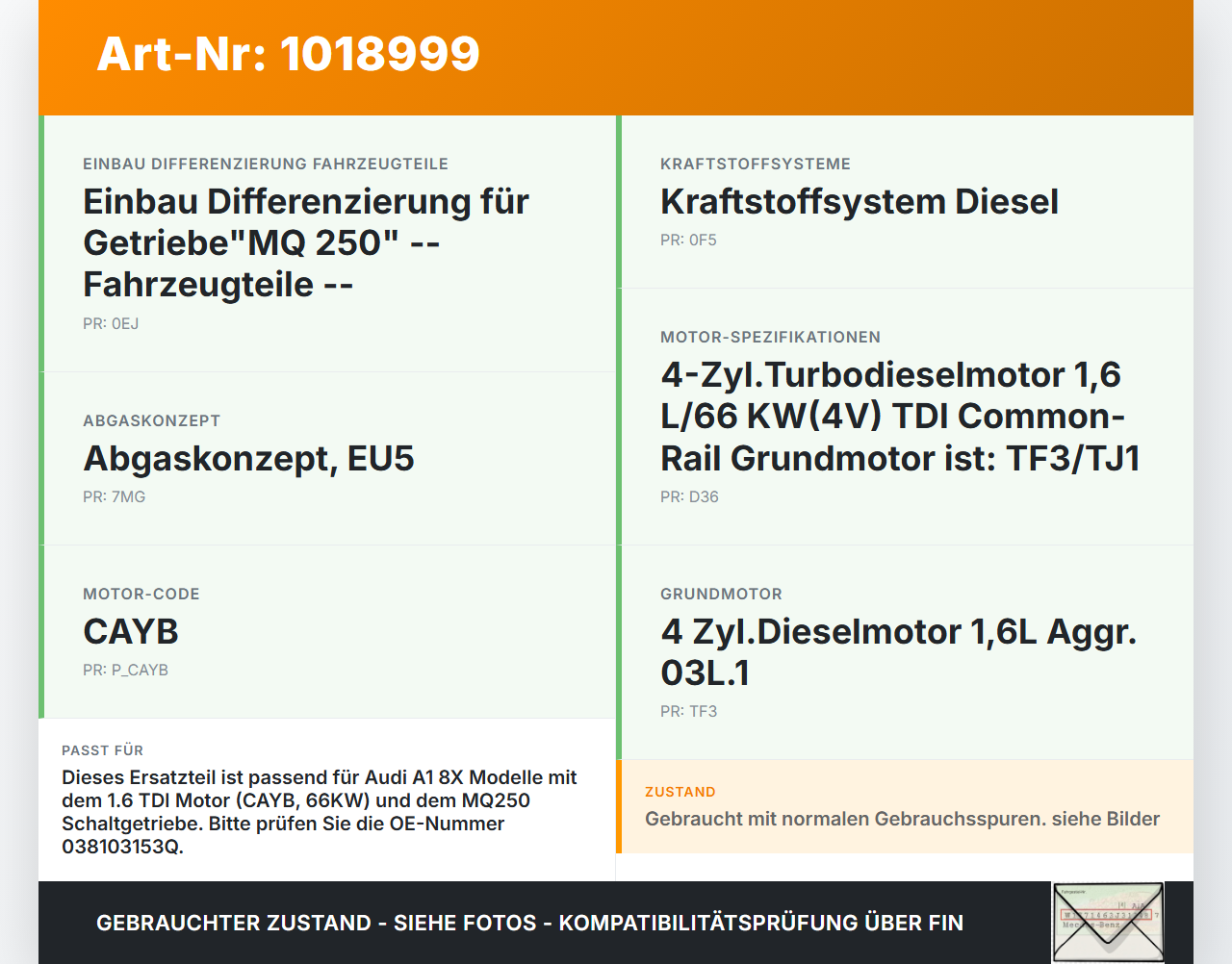 Audi A1 8X 10-14 TDI 1,6 66KW Kurbelwellenflansch Dichtflansch Gehäuse Motorblock Audi A1 8X 10-14 08.08.2011... Vorschau 3