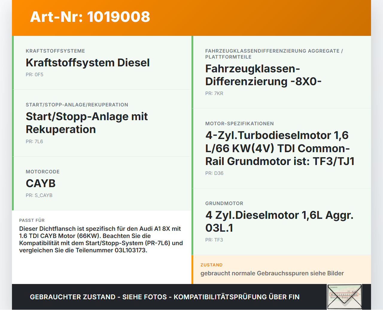 Audi A1 8X 10-14 TDI 1,6 66KW CAYB Dichtflansch Riemenscheibe für Kurbelwelle Audi A1 8X 10-14 08.08.2011 03L103171... Vorschau 3