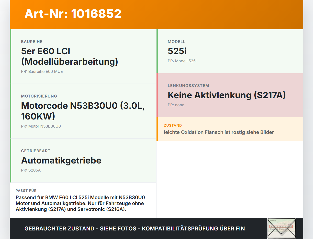 BMW E60 525i LCI 07-10 3.0 160KW Servopumpe Hydraulikpumpe für Lenkung BMW E60 525i LCI 07-10 06.10.2008... Vorschau 3