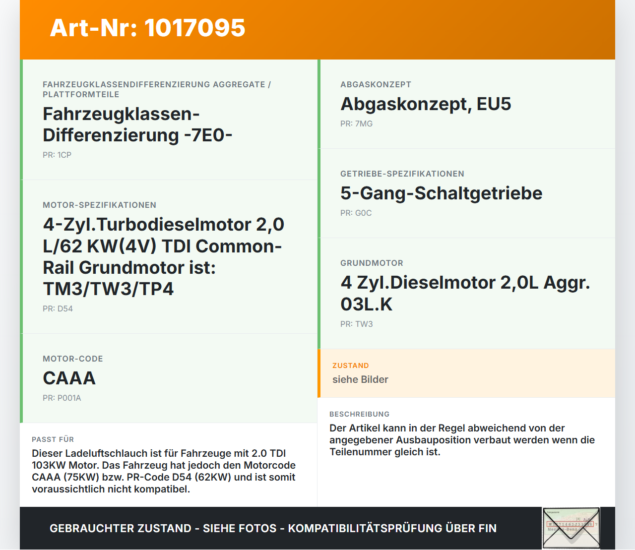 VW T5 7E 09-15 TDI 2,0 103KW Ansaugrohr Ladeluftschlauch VW T5 7E 09-15 06.06.2011 gebraucht Vorschau 3