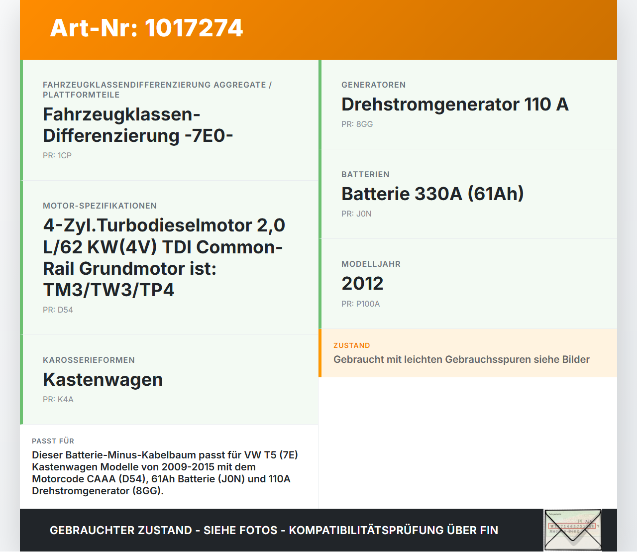 VW T5 7E 09-15 Kasten Kabelbaum für Batterie Minus VW T5 7E 09-15 06.06.2011 7E0971158A gebraucht Vorschau 3