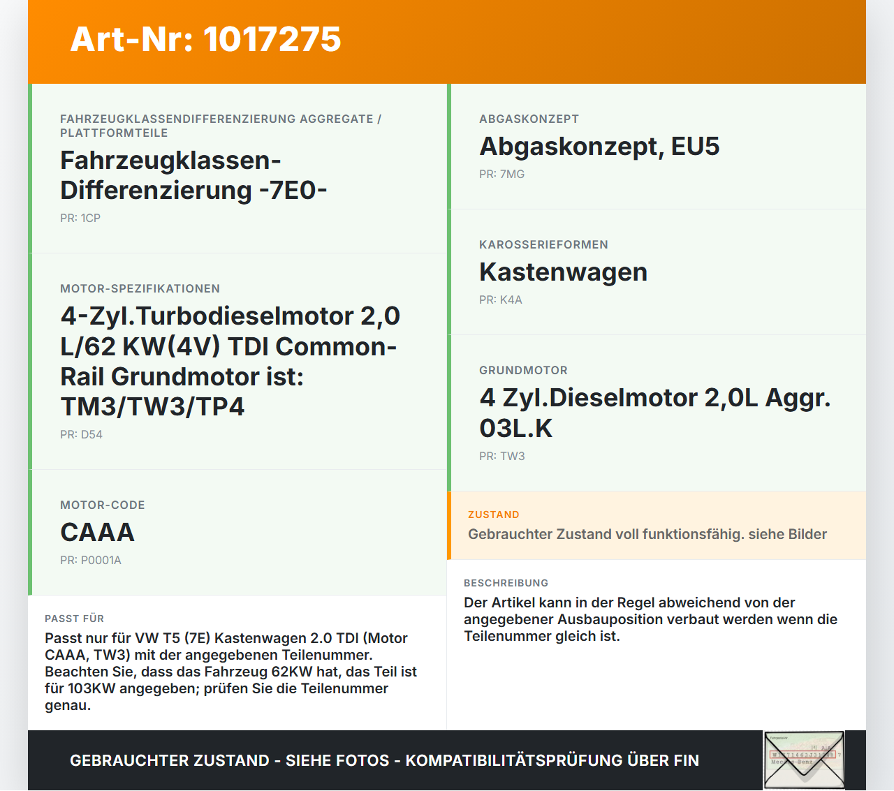 VW T5 7E 09-15 TDI 2,0 103KW Ansaugrohr Ladeluftschlauch VW T5 7E 09-15 06.06.2011 7E0145762C gebraucht Vorschau 3