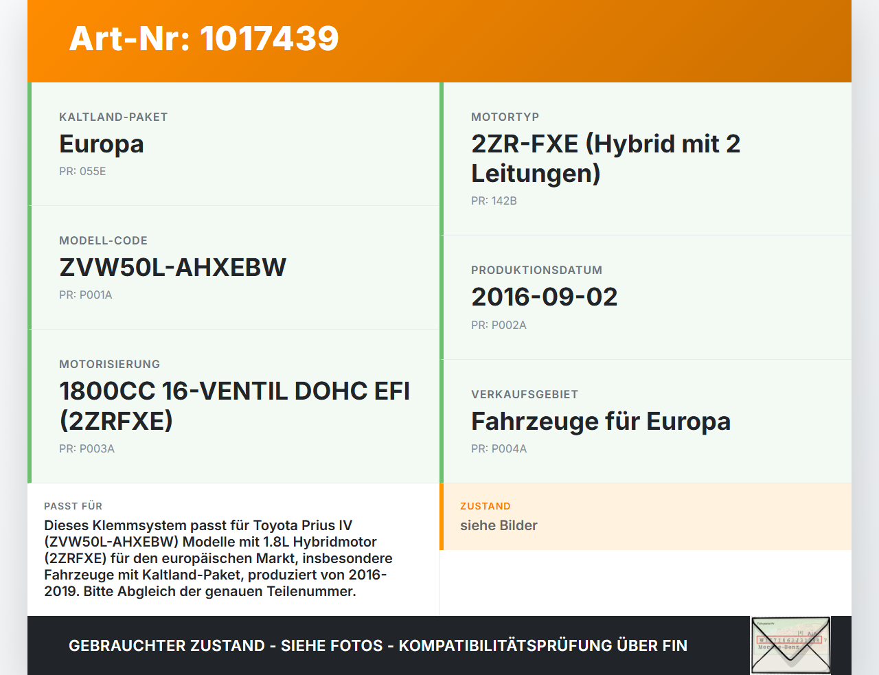 Toyota Prius IV ZVW5 16-19 Hybrid VVT-i 1,8 72KW Klemme Verbundsystem für HV Batterie Zellen Toyota Prius IV ZVW5... Vorschau 3