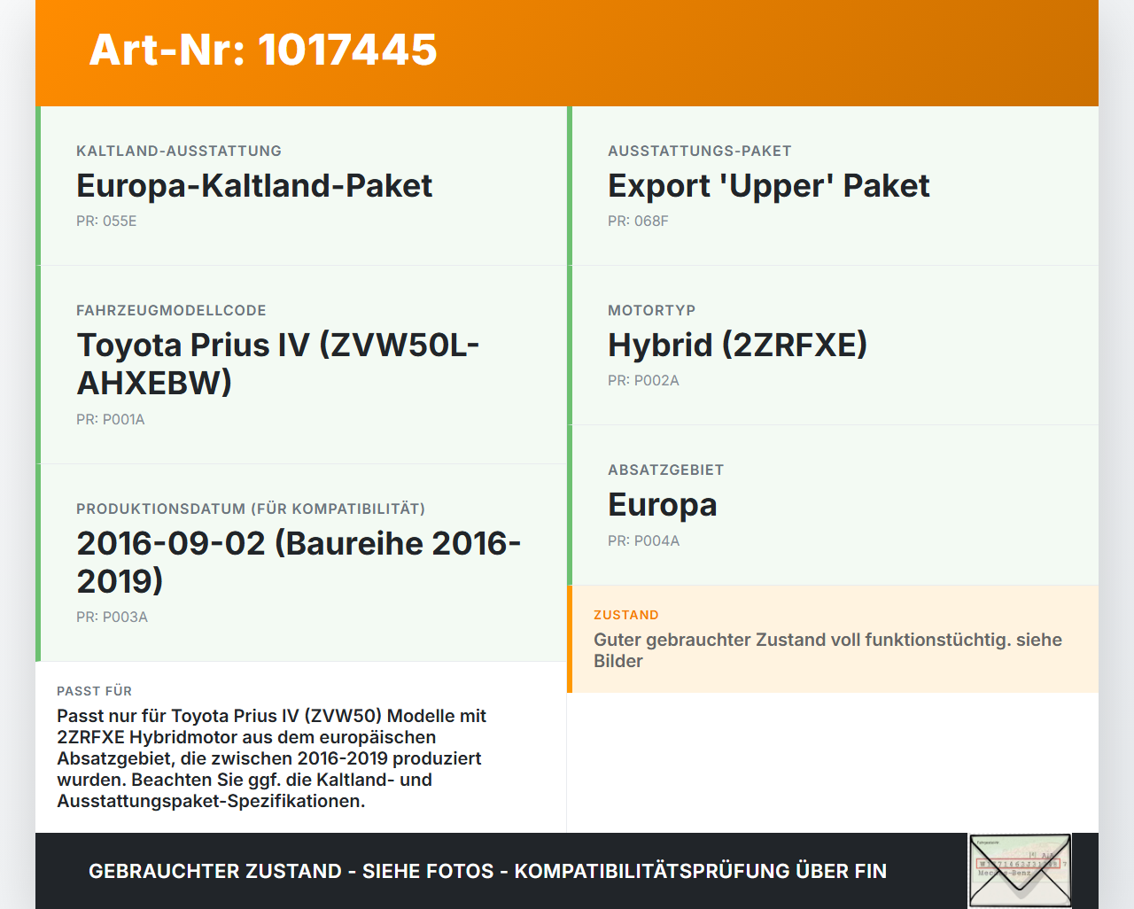 Toyota Prius IV ZVW5 16-19 Hochvolt HV Leitung Klemmbrücke für Zellen Toyota Prius IV ZVW5 16-19 02.09.2016 gebraucht Vorschau 3