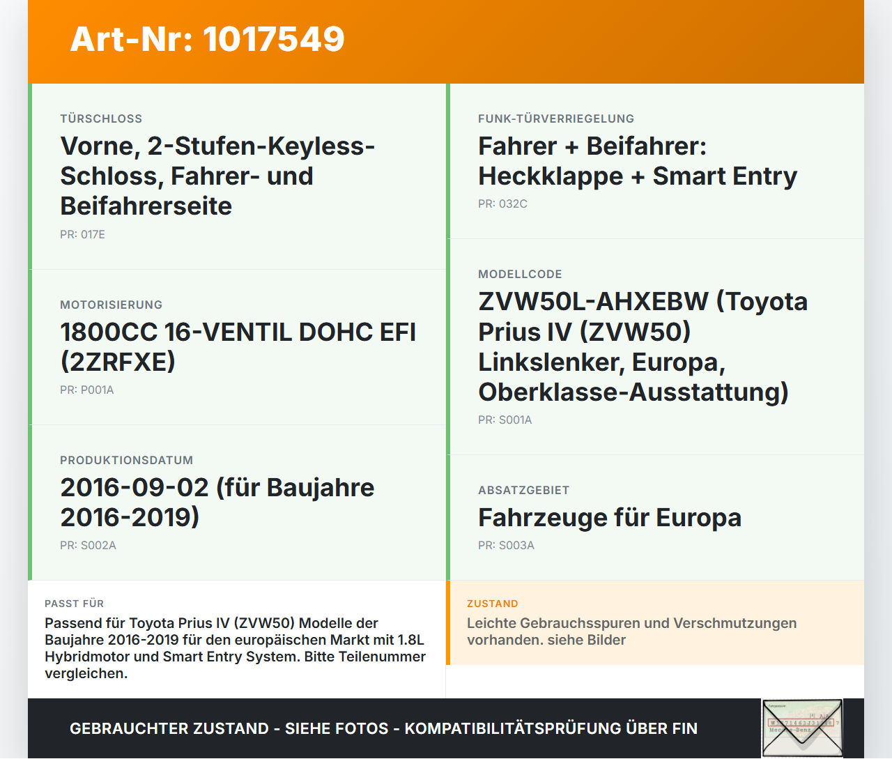 Toyota Prius IV ZVW5 16-19 Tankdeckel Stellmotor Tankklappenmotor Verschluss Toyota Prius IV ZVW5 16-19 02.09.2016... Vorschau 3