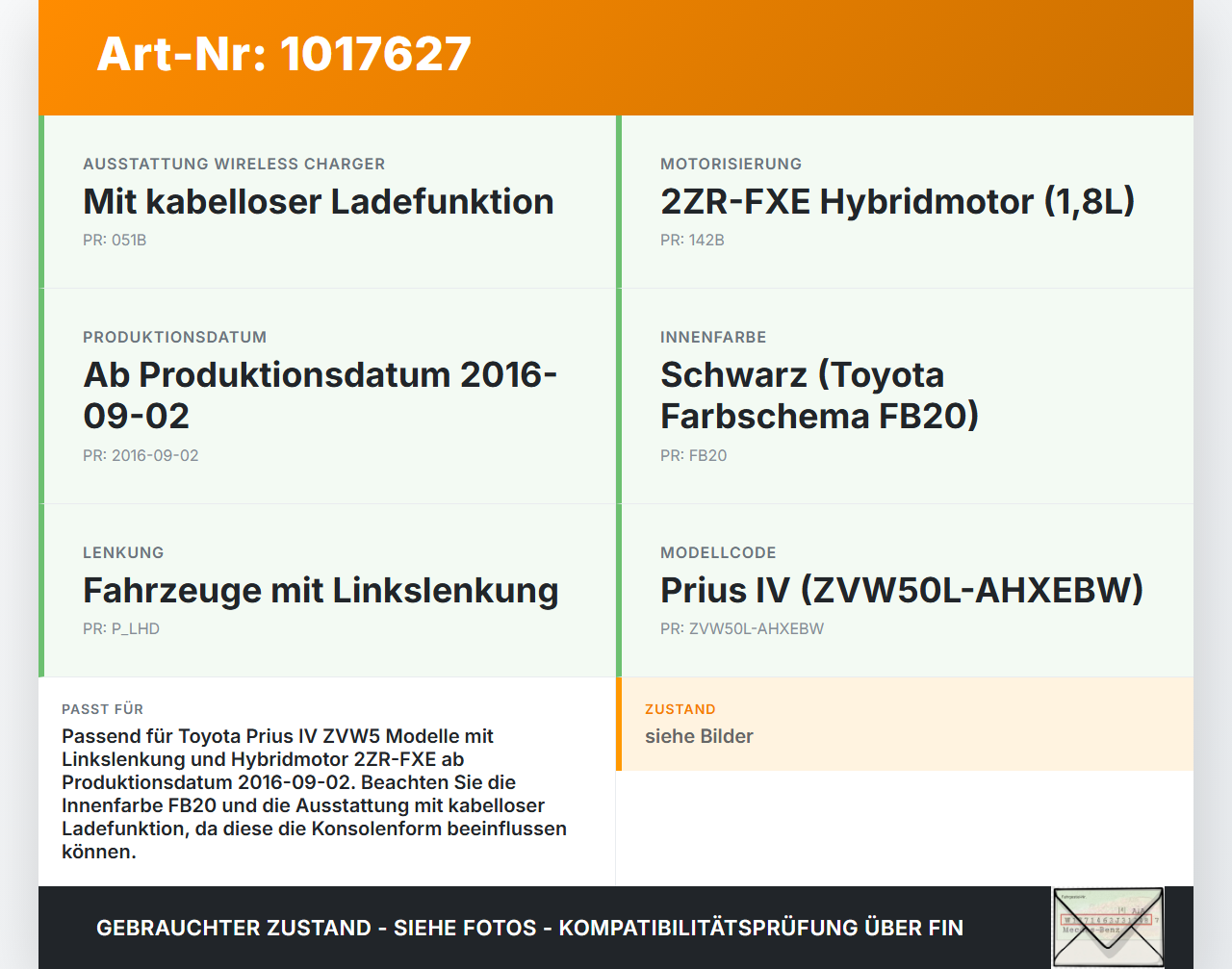 Toyota Prius IV ZVW5 16-19 Hybrid VVT-i 1,8 72KW Autom Schaltkulisse Schalthebel Gangwahlhebel Toyota Prius IV ZVW5... Vorschau 3