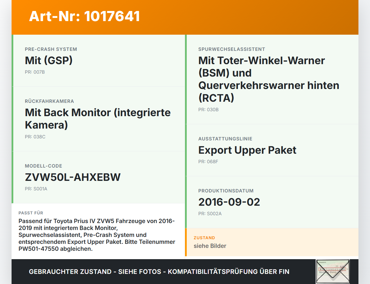 Toyota Prius IV ZVW5 16-19 Steuergerät ECU Modul Orig. Cobra AT PDC SG Toyota Prius IV ZVW5 16-19 02.09.2016... Vorschau 3