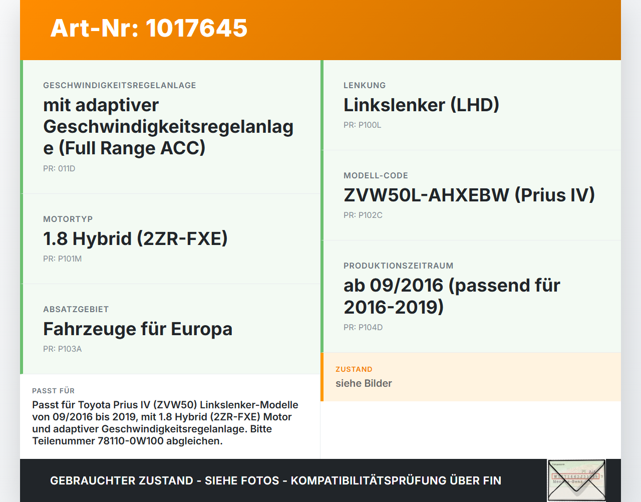 Toyota Prius IV ZVW5 16-19 Hybrid VVT-i 1,8 72KW Gaswertgeber Gaspedal Toyota Prius IV ZVW5 16-19 02.09.2016... Vorschau 3