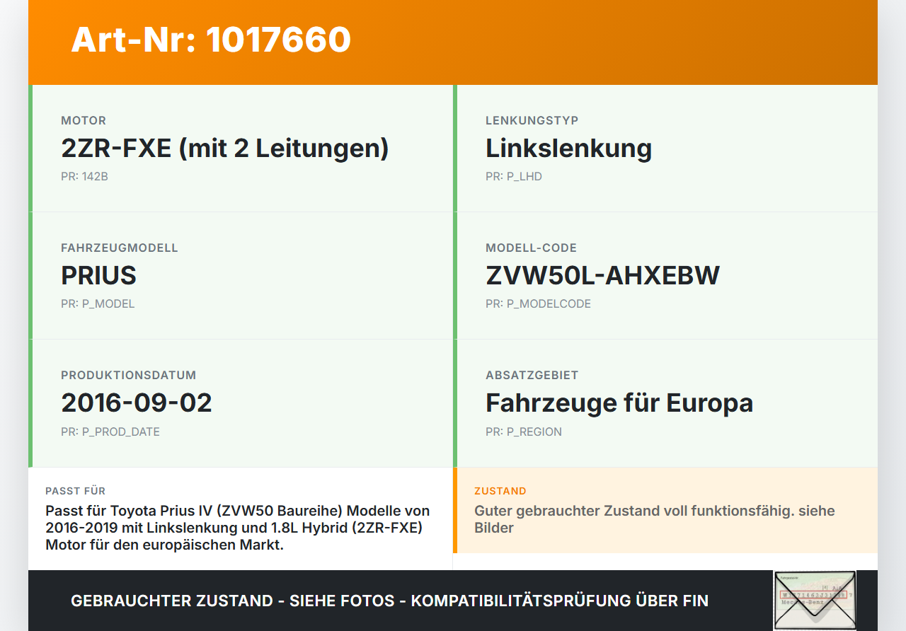 Toyota Prius IV ZVW5 16-19 Lenkungsteil Kreuzgelenk Toyota Prius IV ZVW5 16-19 02.09.2016 gebraucht Vorschau 3