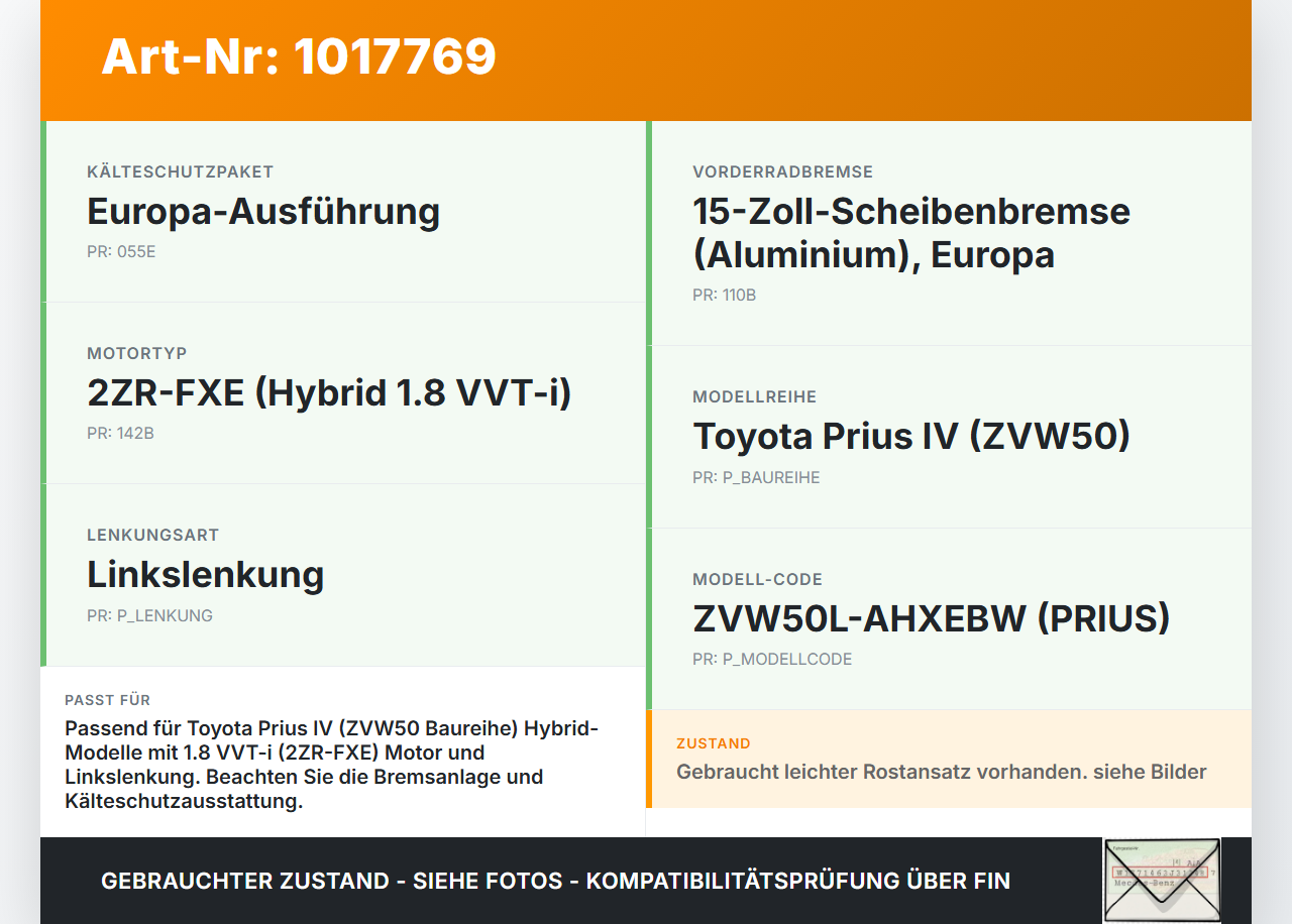 Toyota Prius IV ZVW5 16-19 Hybrid VVT-i 1,8 72KW Vorderachse Motorträger Motorhalter Achsträger Toyota Prius IV... Vorschau 3