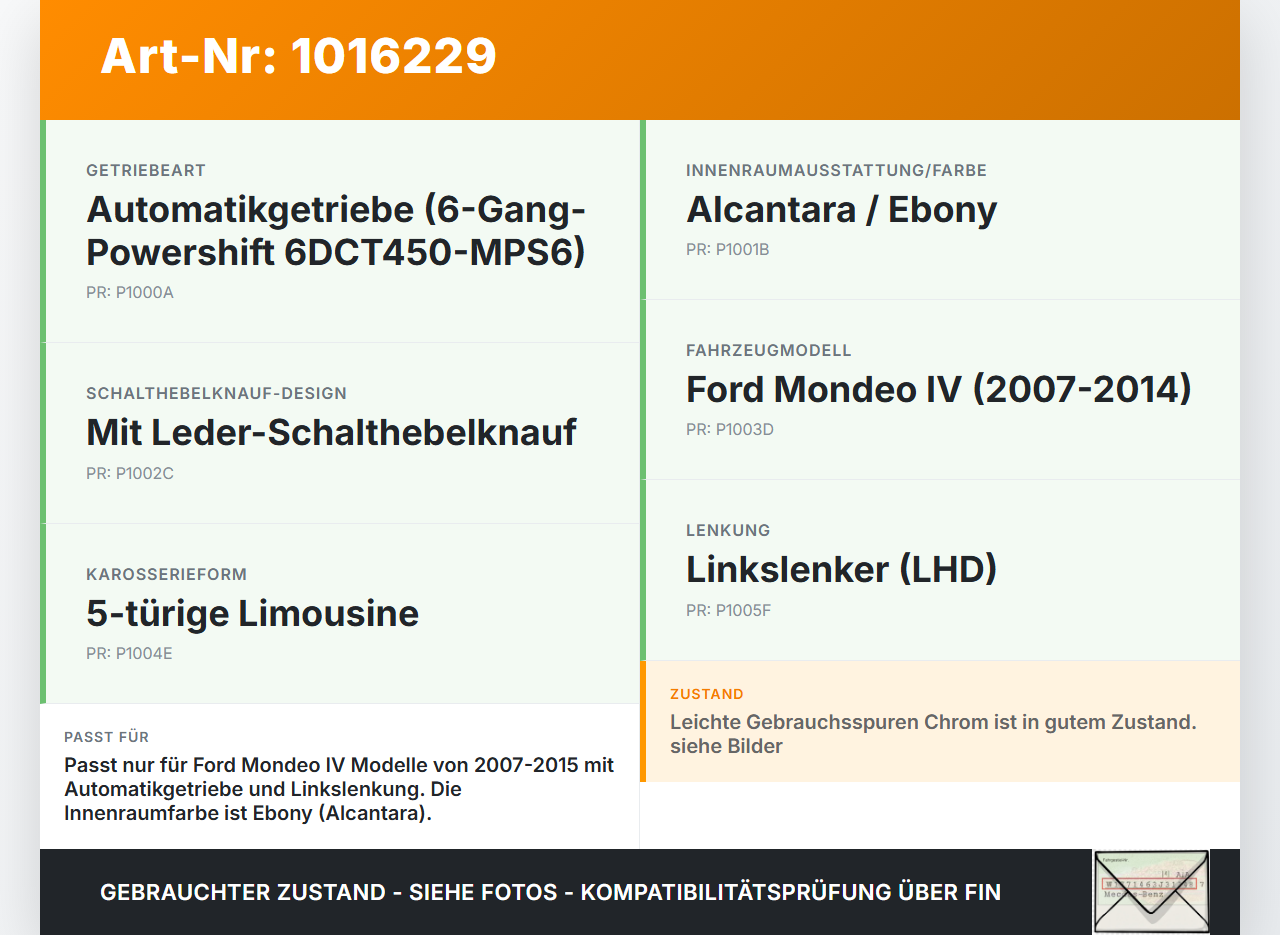 Ford Mondeo IV 4 07-15 Autom Schaltsack Schaltmanschette vom Schaltknauf Ford Mondeo IV 4 07-15 03.03.2011 gebraucht Vorschau 3
