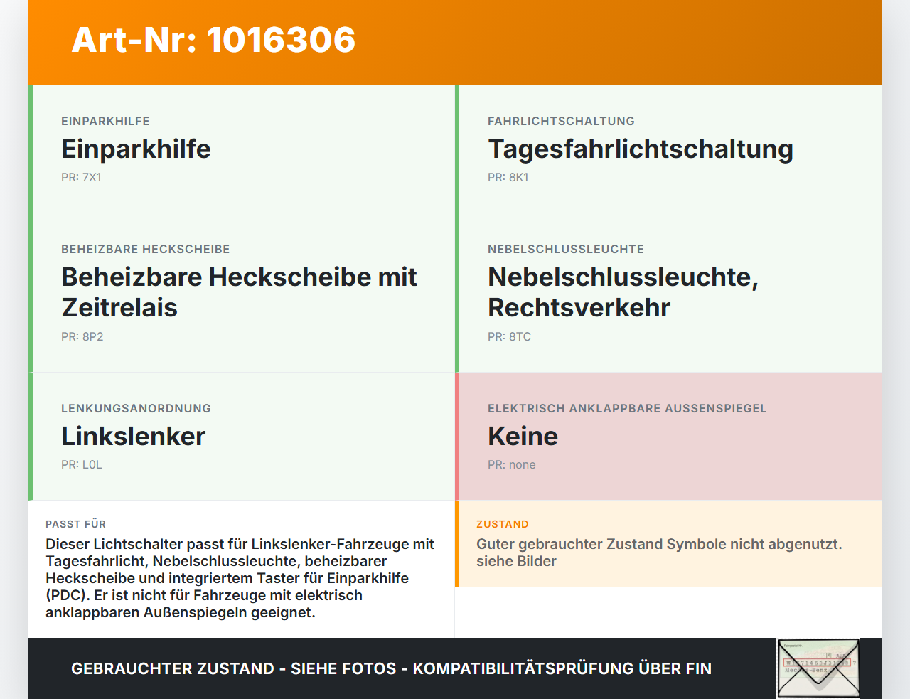 VW UP AA 15-23 Lichtschalter Schalter VW UP AA 15-23 15.01.2015 6R0941531F 6R0941531B gebraucht Vorschau 3