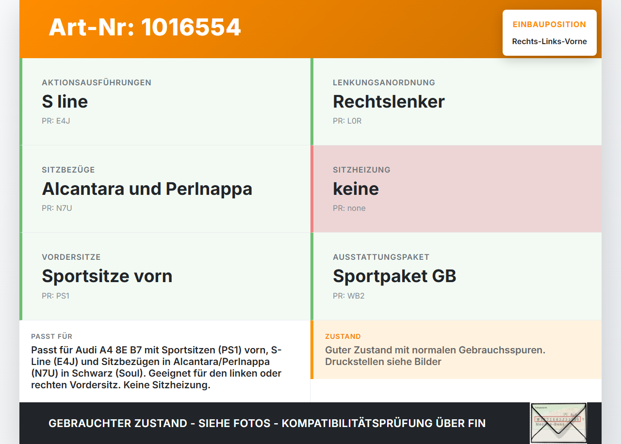 Audi A4 8E B7 04-08 Kopfstütze für Fahrer Sitz Rechts oder Links Vorne Audi A4 8E B7 04-08 28.03.2007 4F0881901AB... Vorschau 3