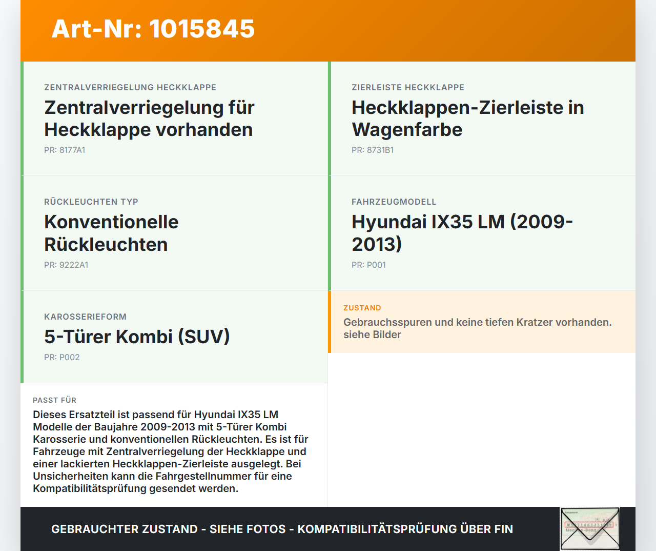 Hyundai IX35 LM 09-13 Kennzeichenleuchten Taster Innenteil für Griffleiste Heckklappe Hyundai IX35 LM 09-13... Vorschau 3
