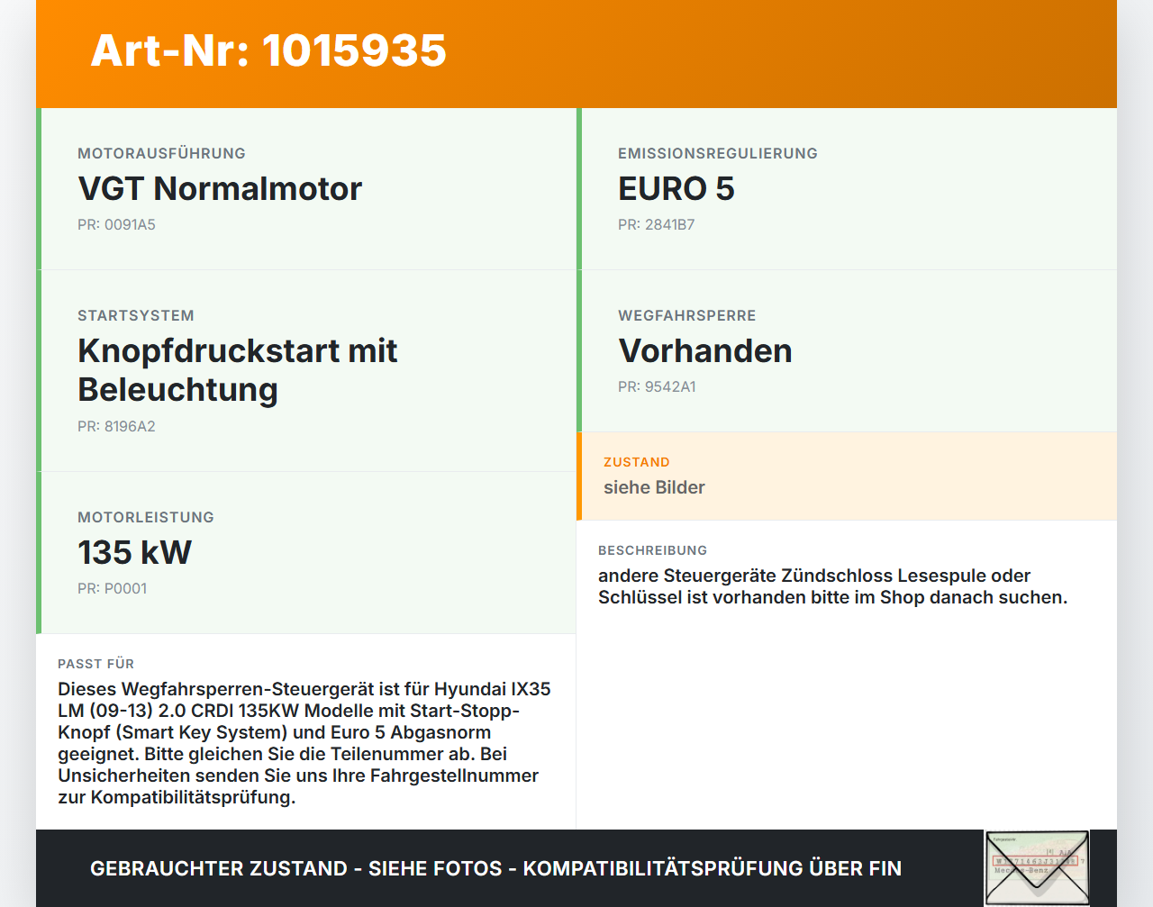 Hyundai IX35 LM 09-13 CRDI 2,0 135KW Wegfahrsperre ECU Steuergerät Hyundai IX35 LM 09-13 16.03.2012 819002P710... Vorschau 3
