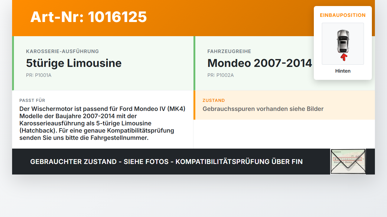 Ford Mondeo IV 4 07-15 Wischermotor Hinten Heckwischermotor Ford Mondeo IV 4 07-15 03.03.2011 7S71-A17K441-AC... Vorschau 3