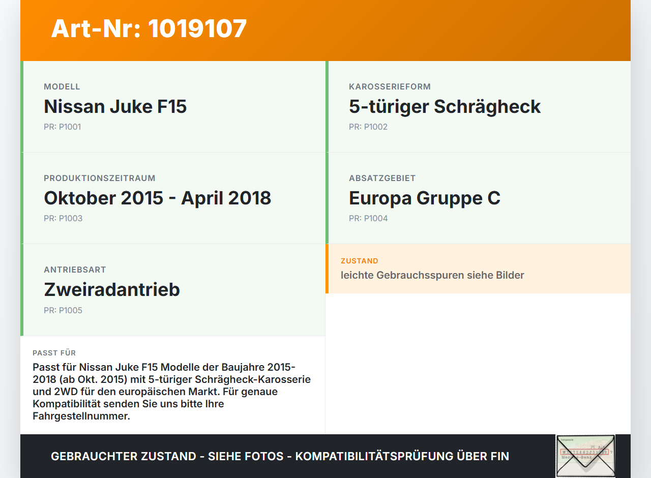 Nissan Juke F15 15-18 Abschleppöse Abschlepphaken Nissan Juke F15 15-18 01.01.2017 51112JD00A gebraucht Vorschau 3