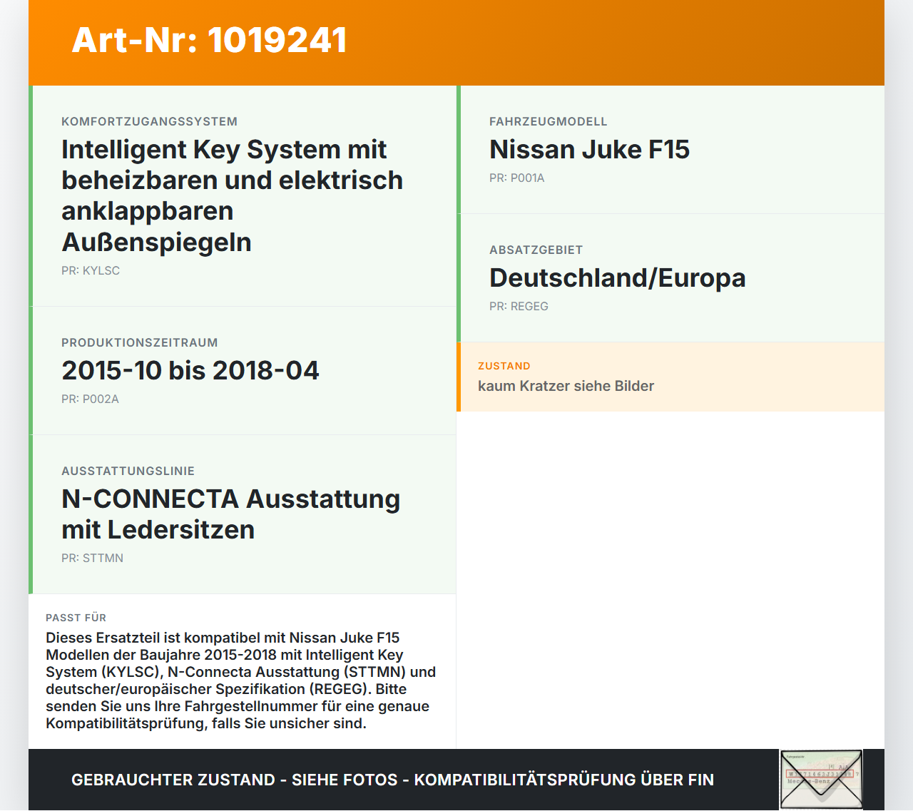 Nissan Juke F15 15-18 1,6i 86KW ZV und Beifahrerairbag Anzeigen Nissan Juke F15 15-18 01.01.2017 gebraucht Vorschau 3