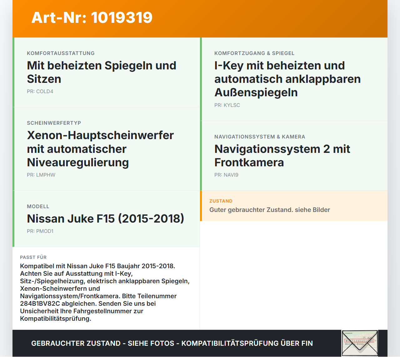 Nissan Juke F15 15-18 Steuergerät ECU Modul Komfortsteuergerät Nissan Juke F15 15-18 01.01.2017 284B1BV82C gebraucht Vorschau 3