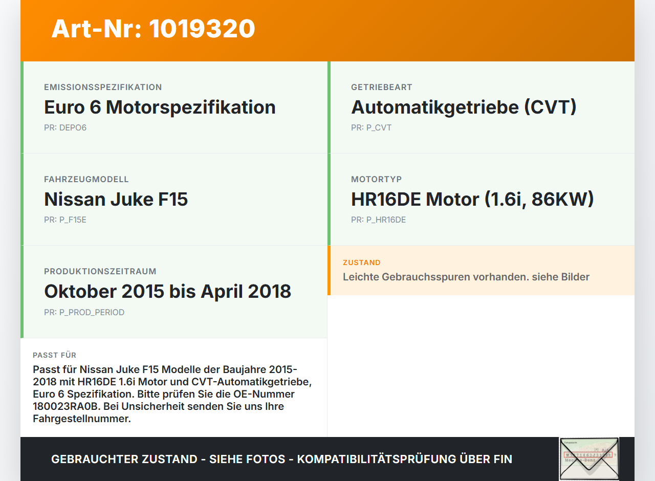 Nissan Juke F15 15-18 1,6i 86KW Gaswertgeber Gaspedal Nissan Juke F15 15-18 01.01.2017 180023RA0B 03017A 01049 gebraucht Vorschau 3