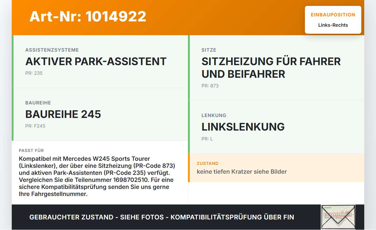 Mercedes W245 B180 08-11 Sitzheizung Schalter Regler Links und Rechts PDC Off Mercedes W245 B180 08-11 27.07.2011... Vorschau 3