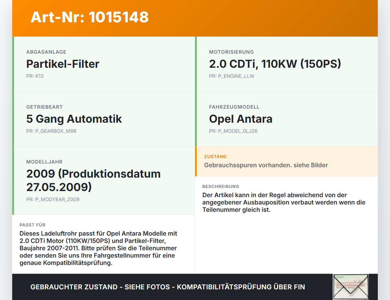Opel Antara 07-11 CDTI 2,0 110KW Ansaugrohr Ladeluftschlauch Luftschlauch Pos.4 Opel Antara 07-11 17.02.2010... Vorschau 3