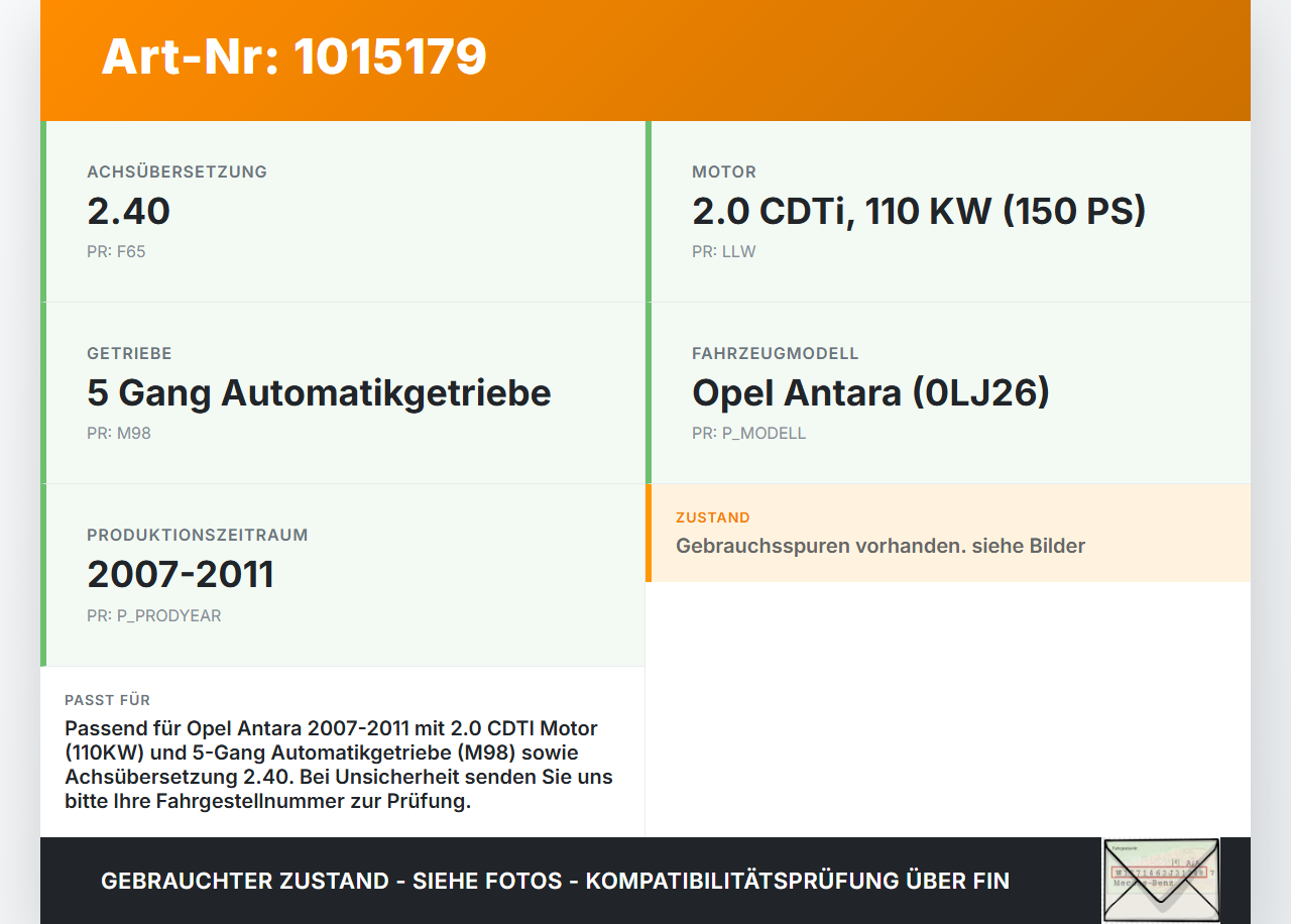 Opel Antara 07-11 CDTI 2,0 110KW Autom Wandler Drehmomentwandler für Getriebe Opel Antara 07-11 17.02.2010... Vorschau 3
