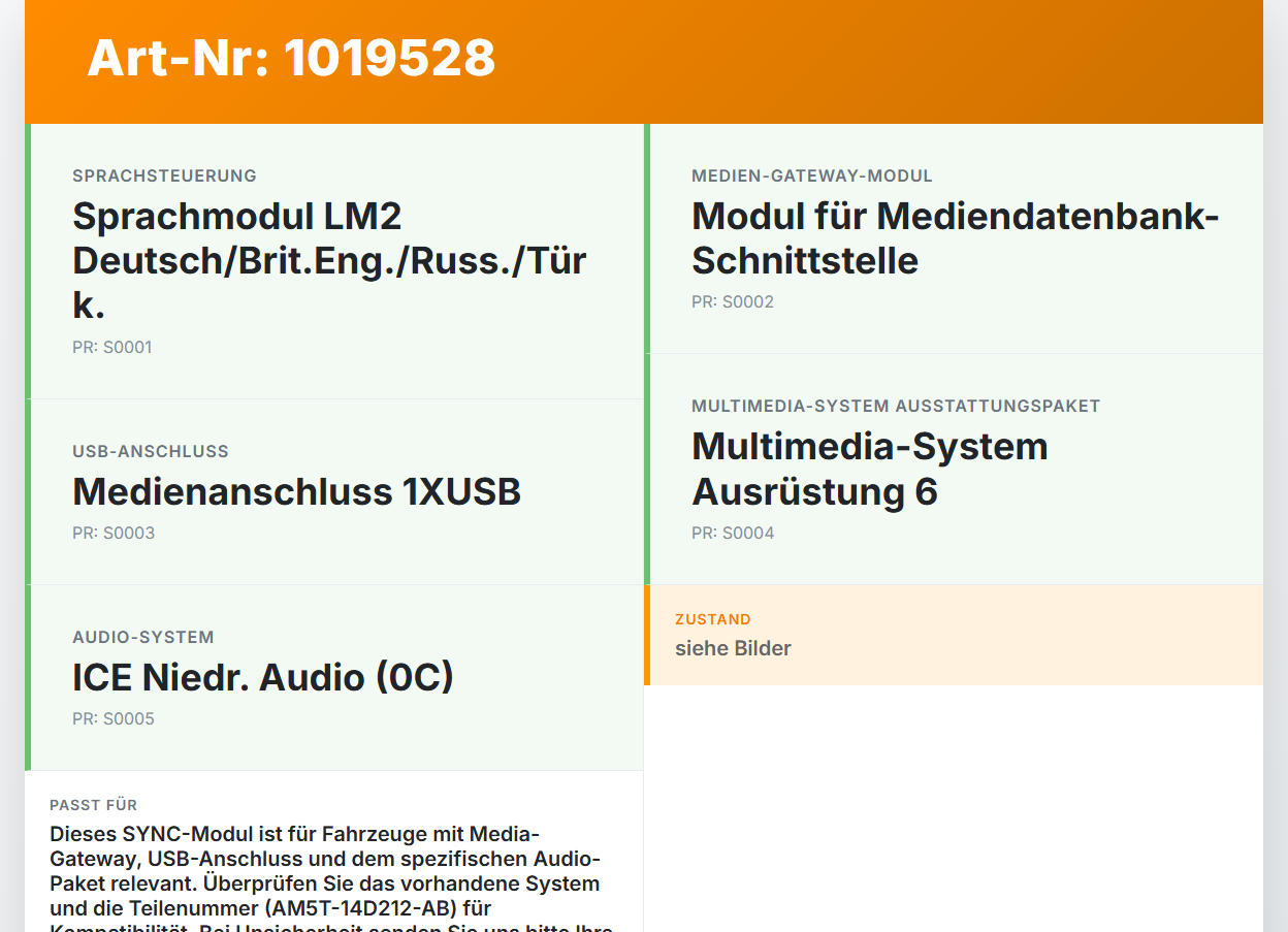 Ford B-Max 12-17 SYNC Modul Steuergerät Freisprecheinrichtung USB Ford B-Max 12-17 21.03.2013 AM5T-14D212-AB... Vorschau 3