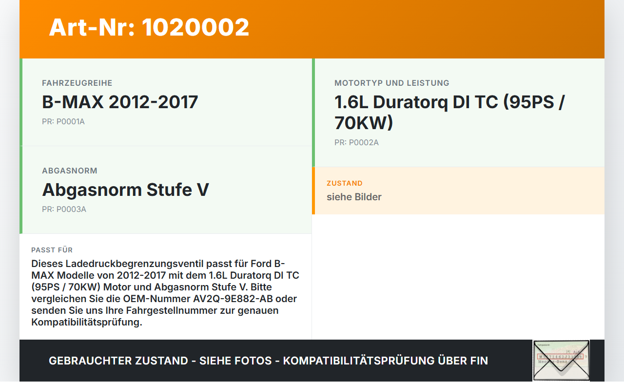 Ford B-Max 12-17 1,6 70KW Ladedruckbegrenzungsventil Magnetventil Ford B-Max 12-17 21.03.2013 AV2Q-9E882-AB gebraucht Vorschau 3