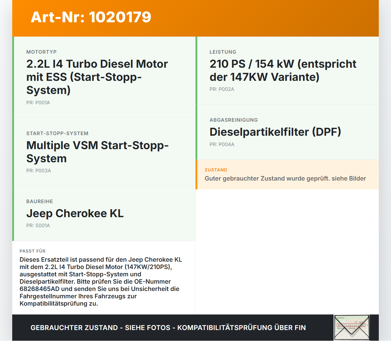 Jeep Cherokee KL 13-18 2,2d 147KW Kabelbaum Motorkabelbaum Leitungssatz für Motor Jeep Cherokee KL 13-18 01.01.2017... Vorschau 3