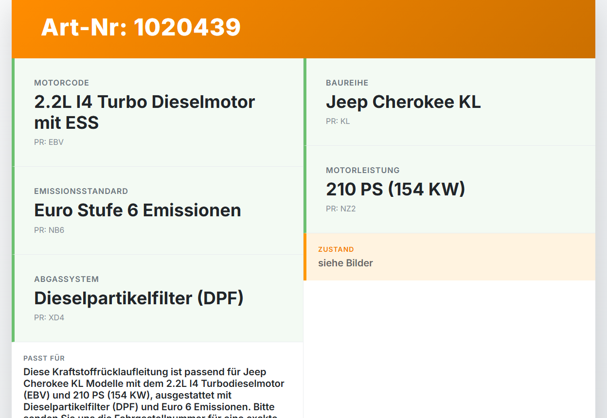 Jeep Cherokee KL 13-18 2,2d 147KW Rücklauf Leitung Kraftstoffleitung Rücklaufleitung Jeep Cherokee KL 13-18... Vorschau 3