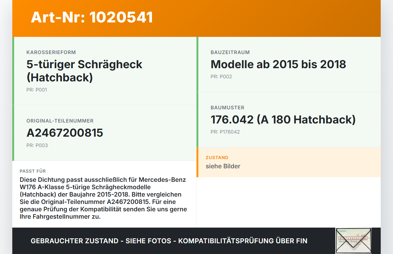 Mercedes W176 A180 15-18 5T Dichtung Rahmen für Heckklappe Kofferraum Mercedes W176 A180 15-18 19.10.2016... Vorschau 3