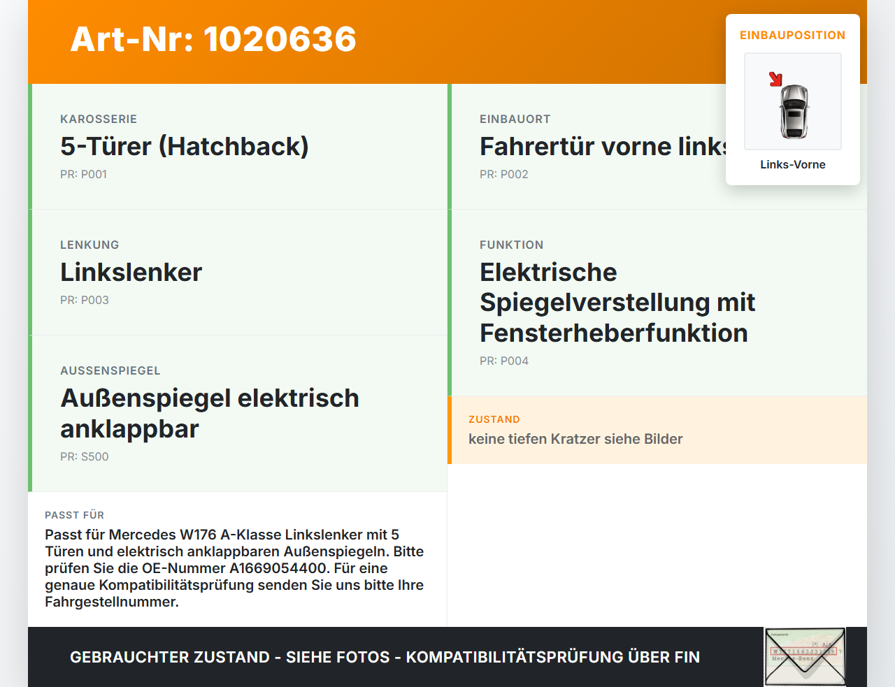Mercedes W176 A180 15-18 5T Fensterheberschalter Schalter Links Vorne Spiegelverstellung Mercedes W176 A180 15-18... Vorschau 3