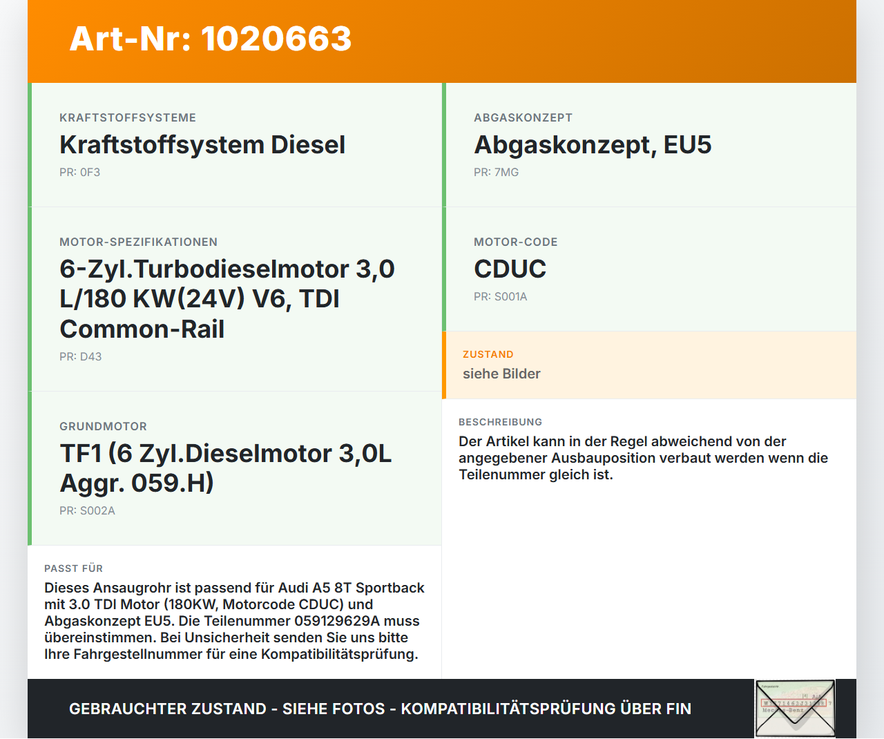 Audi A5 8T 11-16 TDI 3,0 180KW Ansaugrohr Ladeluftschlauch Luftschlauch Pos.1 Audi A5 8T 11-16 04.04.2013... Vorschau 3
