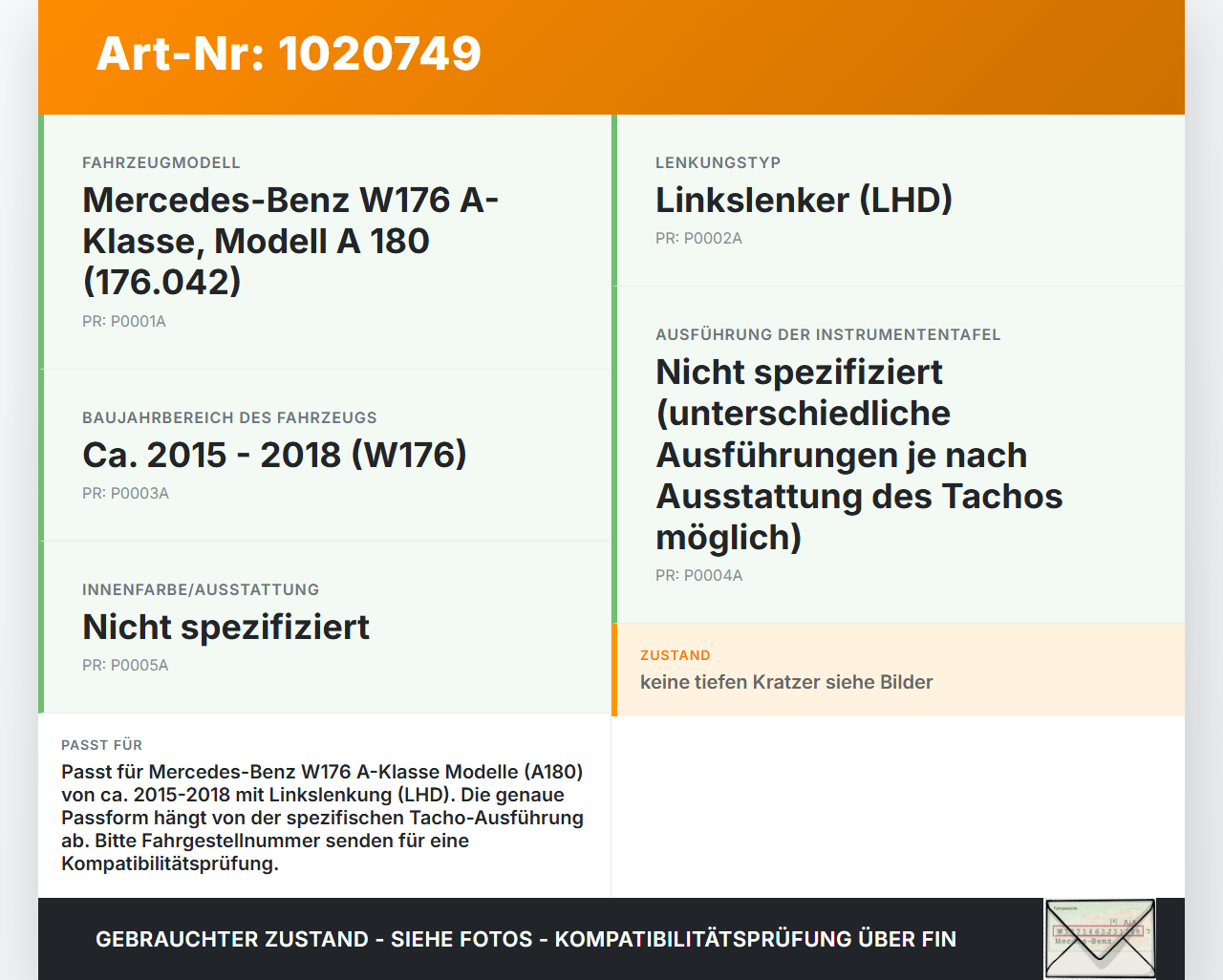 Mercedes W176 A180 15-18 Verkleidung für Tacho Mercedes W176 A180 15-18 19.10.2016 gebraucht Vorschau 3