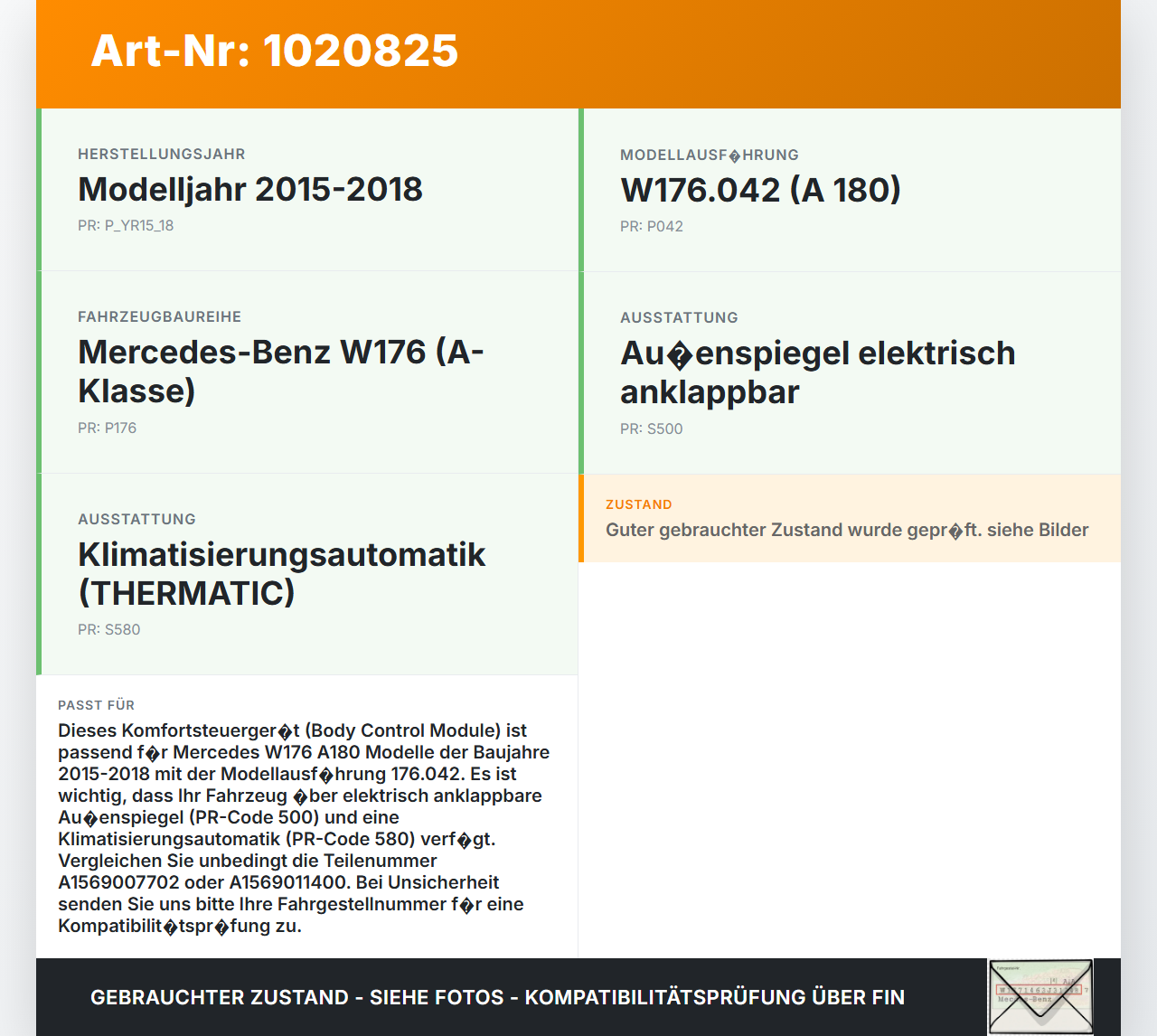 Mercedes W176 A180 15-18 Komfortsteuergerät Body Control Module CBC V3 Mercedes W176 A180 15-18 19.10.2016... Vorschau 3