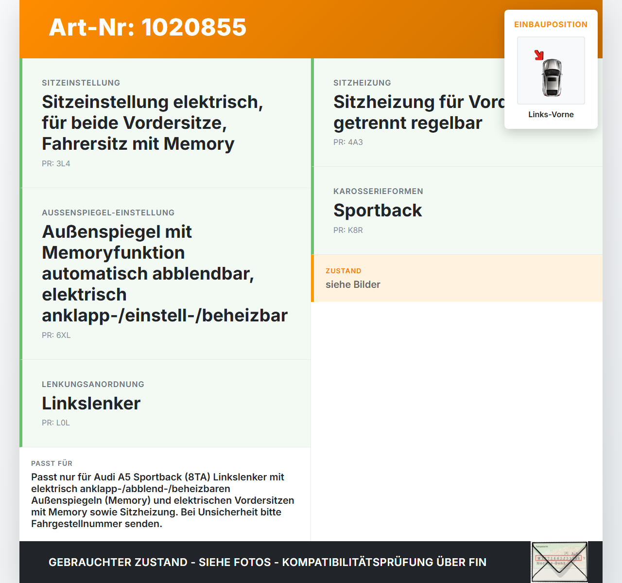 Audi A5 8T 11-16 5T Kabelbaum Tür und Fensterheber Links Vorne Audi A5 8T 11-16 04.04.2013 8T8971030Q 8T8971029AP... Vorschau 3