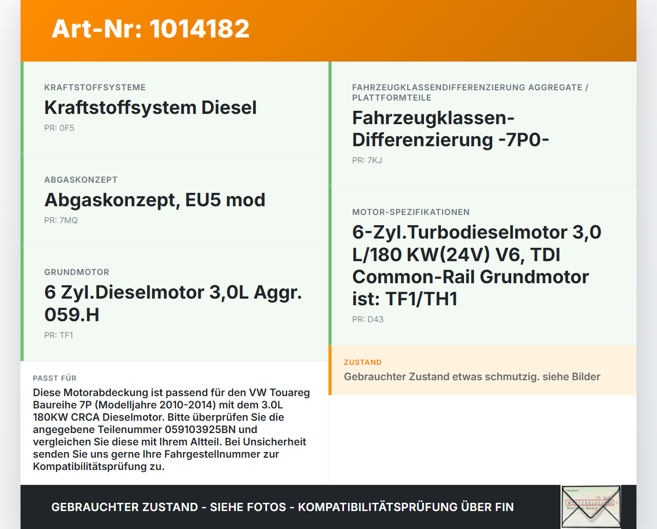 VW Touareg 7P 10-14 3,0 180KW CRCA Abdeckung für Motor Deckel Motorabdeckung VW Touareg 7P 10-14 11.10.2011... Vorschau 3