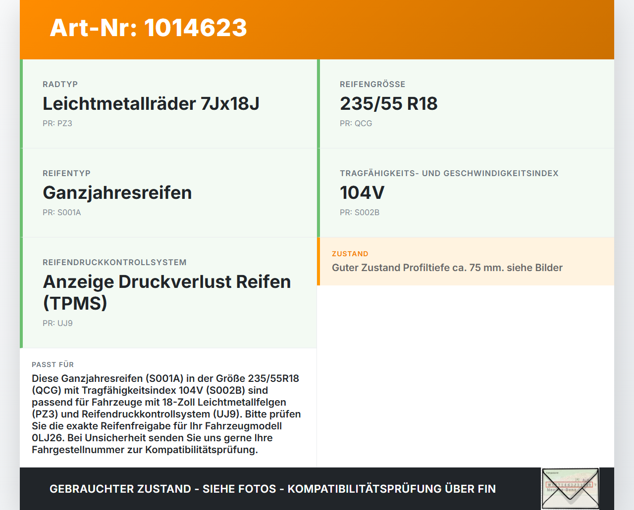 Opel Antara 07-11 2x Reifen Ganzjahresreifen Imperial 235/55R18 104V 7.50-7.53mm Opel Antara 07-11 17.02.2010 gebraucht Vorschau 3