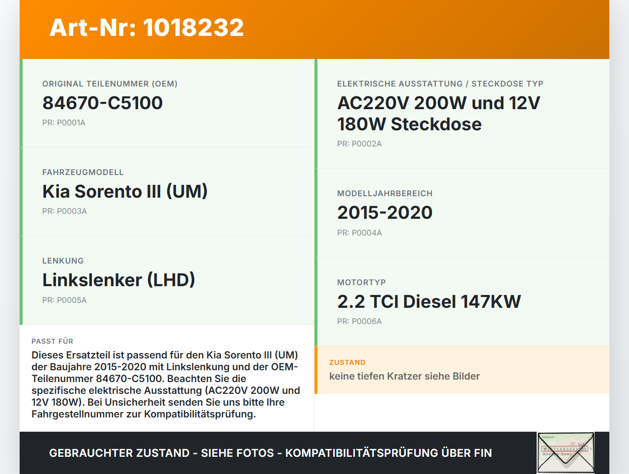 Kia Sorento III UM 15-20 TCi 2,2 147KW AC220V 200W Steckdose 12V 180W Kia Sorento III UM 15-20 11.10.2018... Vorschau 3