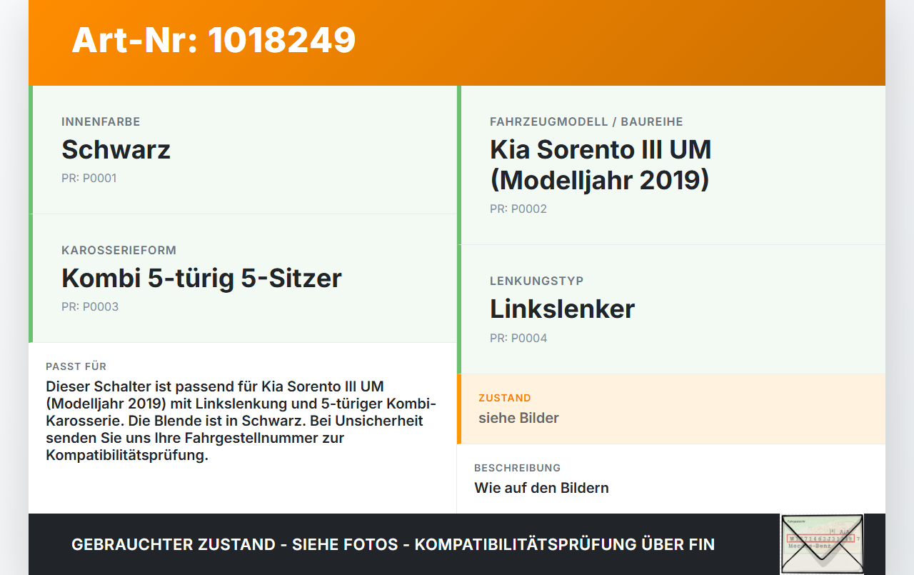 Kia Sorento III UM 15-20 Schalter Tankdeckel Heckklappe Entriegelung Taster Kia Sorento III UM 15-20 11.10.2018... Vorschau 3