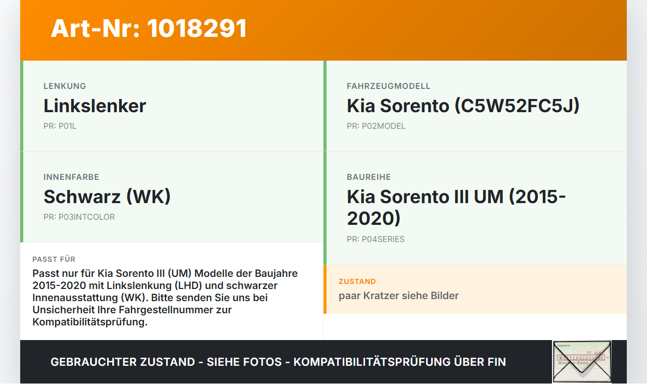Kia Sorento III UM 15-20 Handschuhfach Handschuhkasten Ablagefach Kia Sorento III UM 15-20 11.10.2018 84540-C5000WK... Vorschau 3