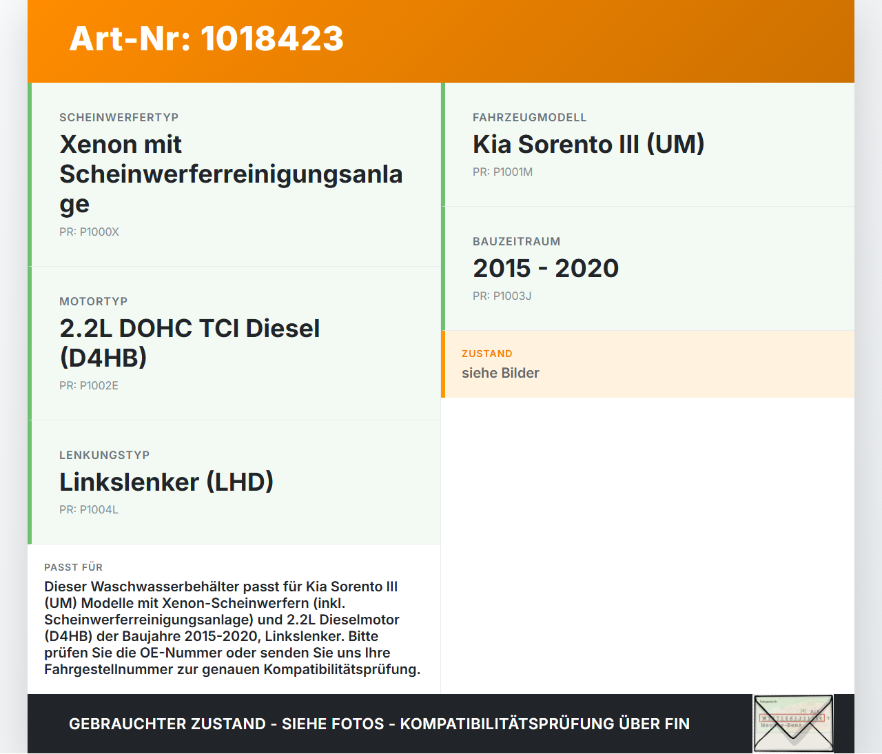 Kia Sorento III UM 15-20 TCi 2,2 147KW Xenon Waschwasserbehälter Wasserbehälter Wischwasserbehälter Kia Sorento III... Vorschau 3